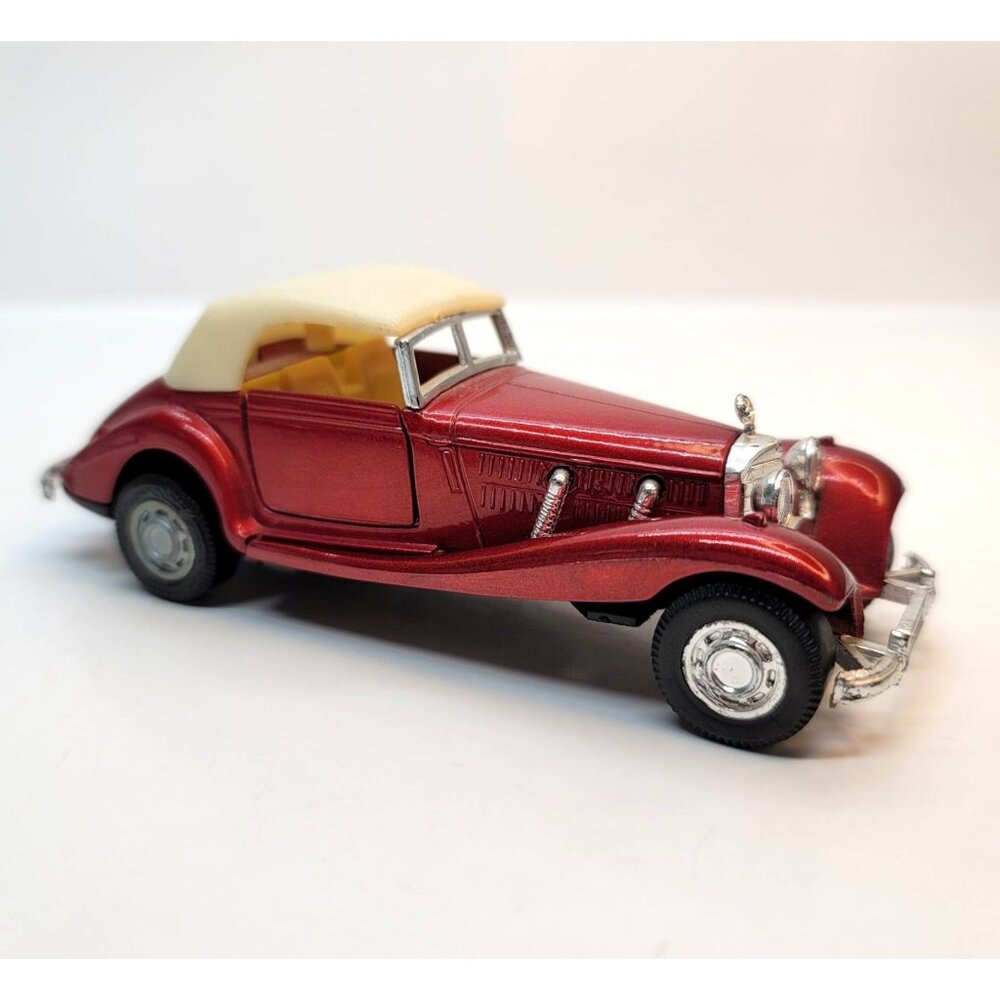 Yatming Mercedes 540K Cabriolet Metallic Red Cream Convertible Car JR331